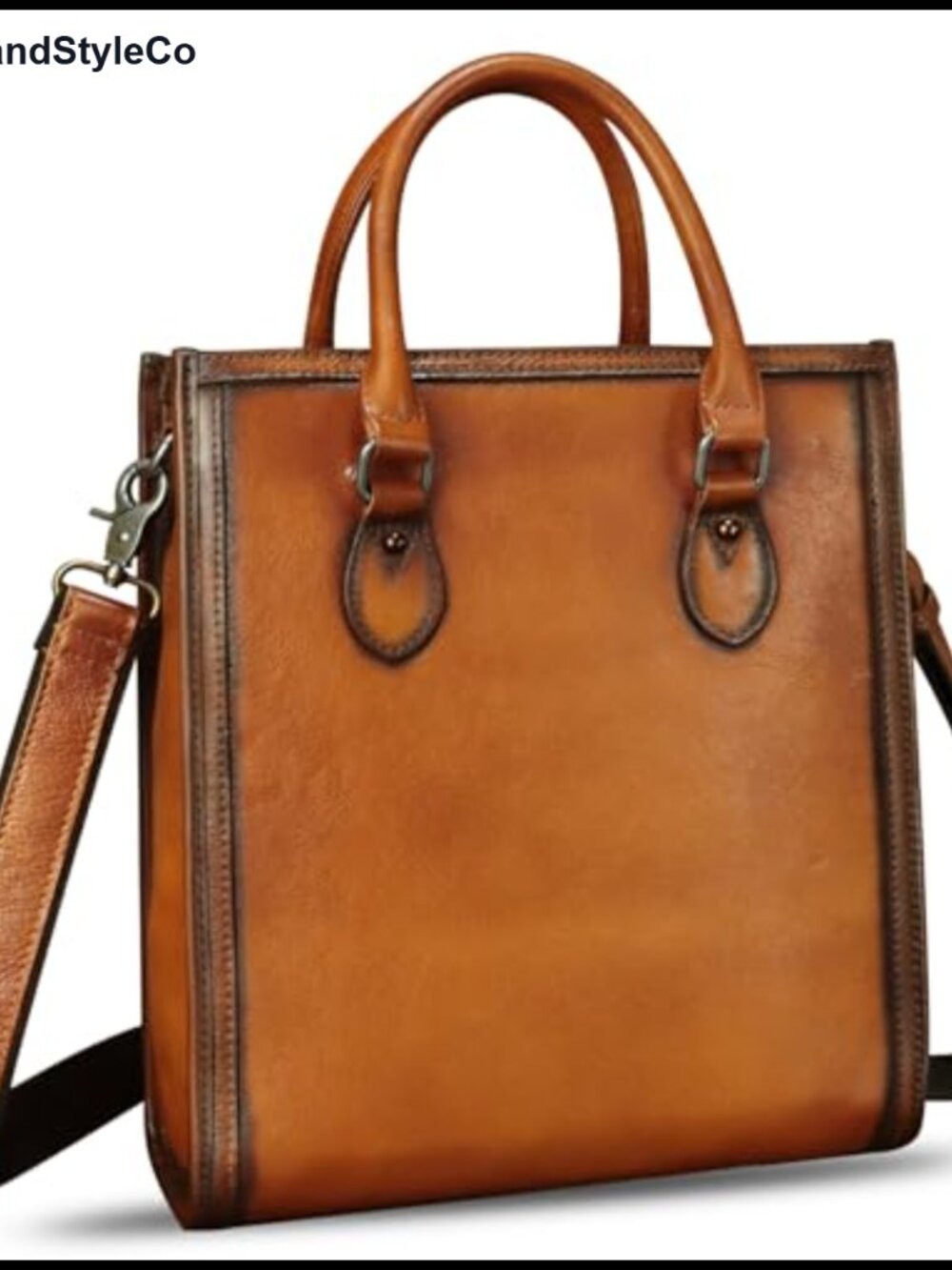 Genuine Leather Satchel Handbag Vintage Shoulder Bag
